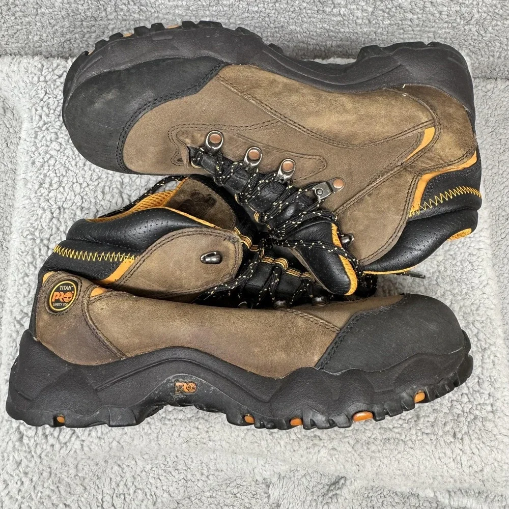 Timberland PRO TiTAN Boots Mens Size 8.5 Brown Nubuck Safety Toe Work Boots